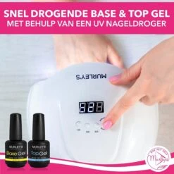 MURLEY’s Base & Top Coat Gellak Set- Acryl Basecoat & Topcoat - 2x 15ml - Gel Nagellak - Gelnagellak - UV / LED Lamp Gelnagels -Cosmetisch Kortingswinkel 1200x1200 286