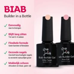 Miss Jules® BIAB Starter Pakket – Builder In A Bottle – BIAB Nagel Builder Gel – BIAB Nagellak Starterset - Inclusief UV/LED Lamp & Instructievideo (NL) -Cosmetisch Kortingswinkel 1200x1200 365