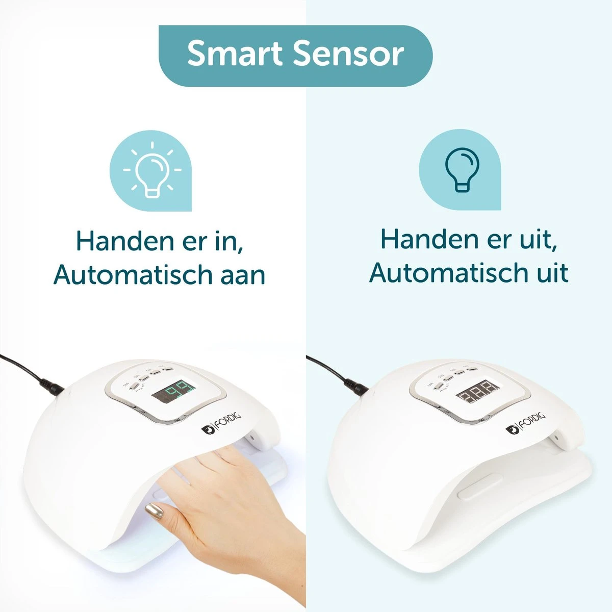 ForDig 80W Professionele Nageldroger Voor Gel Nagels - Nagellak Droger Met UV LED Lamp En Timer Voor Gelnagels - Nageldrogerlamp Met 45 LED Lampjes Voor Nagel Gellak - Geschikt Voor Manicure En Pedicure - Nagellakdroger Hard Gelpolish Builder 3 ForDig 80W Professionele Nageldroger Voor Gel Nagels - Nagellak Droger Met UV LED Lamp En Timer Voor Gelnagels - Nageldrogerlamp Met 45 LED Lampjes Voor Nagel Gellak - Geschikt Voor Manicure En Pedicure - Nagellakdroger Hard Gelpolish Builder - Afbeelding 3