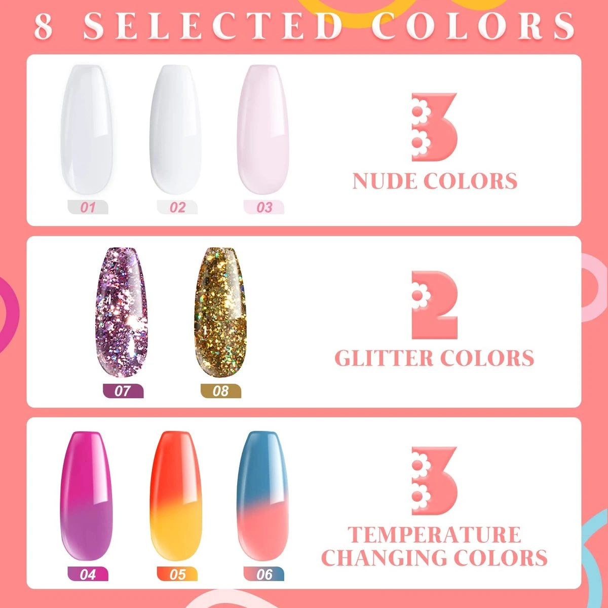 Merkloos Nepnagels - Polygel Set - 8 Kleuren - Nagels Set - Polygel Starter Set - Nagelverlenging Gel Kit - Voor Beginners - Voor DIY Salon Art Nagels 8 Merkloos Nepnagels - Polygel Set - 8 Kleuren - Nagels Set - Polygel Starter Set - Nagelverlenging Gel Kit - Voor Beginners - Voor DIY Salon Art Nagels - Afbeelding 8