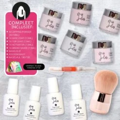 Miss Jules® Complete Set - Dipping Powder Starters Kit - 6 Kleuren Roze - Acryl Nagels Starterspakket -Cosmetisch Kortingswinkel 1200x1200 615