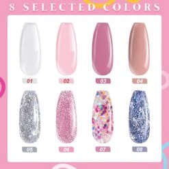 Merkloos Nagels Set - 8 Kleuren - Nagels Starter Set - Met Toplaag, Basislaag, Slipoplossing, Nagelverlengingsgel, Gel Builder - Voor DIY Voor Beginners - Beste Cadeau -Cosmetisch Kortingswinkel 1200x1200 625