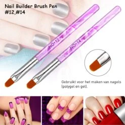 Merkloos 7 Roze Penselen Voor Gel/ Polygel En Glitter - Nagel Kwasten - Nail Brush -Cosmetisch Kortingswinkel 1200x1200 750