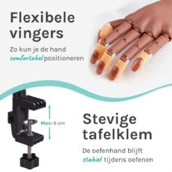 Oefenhand Voor Nagels Incl. 100 Nageltips + Acryl Penselen - Nagellak – Polygel – Acryl Nagels – Nail Art - Kunstnagels - Gelnagels – Nailtrainer -Cosmetisch Kortingswinkel 1200x1200 762