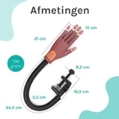 Oefenhand Voor Nagels Incl. 100 Nageltips + Acryl Penselen - Nagellak – Polygel – Acryl Nagels – Nail Art - Kunstnagels - Gelnagels – Nailtrainer -Cosmetisch Kortingswinkel 1200x1200 765