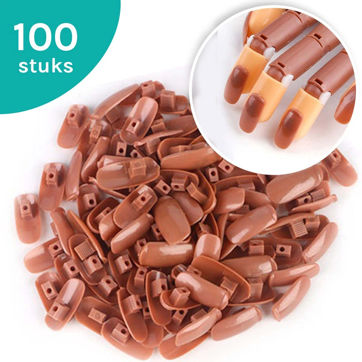 Nagel Tips - Oefenhand Nageltips - Kunstnagels - Nailtrainer - Nail Tips - 100 Stuks 1 Nagel Tips - Oefenhand Nageltips - Kunstnagels - Nailtrainer - Nail Tips - 100 Stuks
