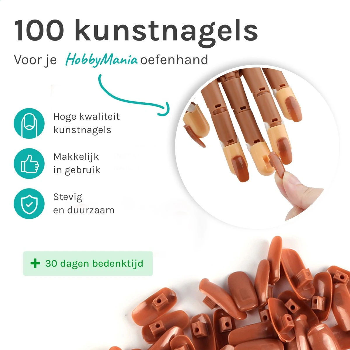 Nagel Tips - Oefenhand Nageltips - Kunstnagels - Nailtrainer - Nail Tips - 100 Stuks 2 Nagel Tips - Oefenhand Nageltips - Kunstnagels - Nailtrainer - Nail Tips - 100 Stuks - Afbeelding 2