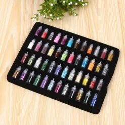 48 Potjes Glitter / Decoratie Voor Nail Art / Knutselen - Sparkolia Glitters Nagel Decoratie Set- 3D Nail Art Voor Gellak, Acryl Of Nagellak - Glitter, Poeder, Holografisch, Vlokken, Pailletten, Shimmer, Rhinestone - Verschillende Kleuren -Cosmetisch Kortingswinkel 1200x1200 831