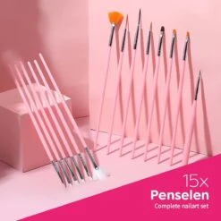 Evvie© Nail Art Kit - Penselen Met Dotting Tools - Strass Steentjes - Rhinestones - Nagel Folie - Diamantjes - Striping Tape – 65-delig -Cosmetisch Kortingswinkel 1200x1200 852