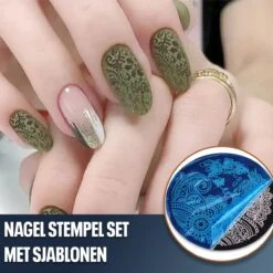 Nagel Stempel Set Met Sjablonen - Nail Art Stempelplaat - Gellak Tools - 10 Stuks - Levay® -Cosmetisch Kortingswinkel 1200x1200 855