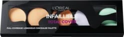 L'Oréal Paris Infallible Total Cover Concealer Palette - 105 Red Fiction -Cosmetisch Kortingswinkel 1200x358 1