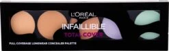 L'Oréal Paris Infallible Total Cover Concealer Palette - 105 Red Fiction -Cosmetisch Kortingswinkel 1200x365 1