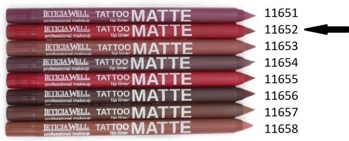 Leticia Well – Matte Tattoo Lippotlood / Lipliner – Rood / Hot Red - Nummer 11652 - 1 Stuks 1 Leticia Well – Matte Tattoo Lippotlood / Lipliner – Rood / Hot Red - Nummer 11652 - 1 Stuks