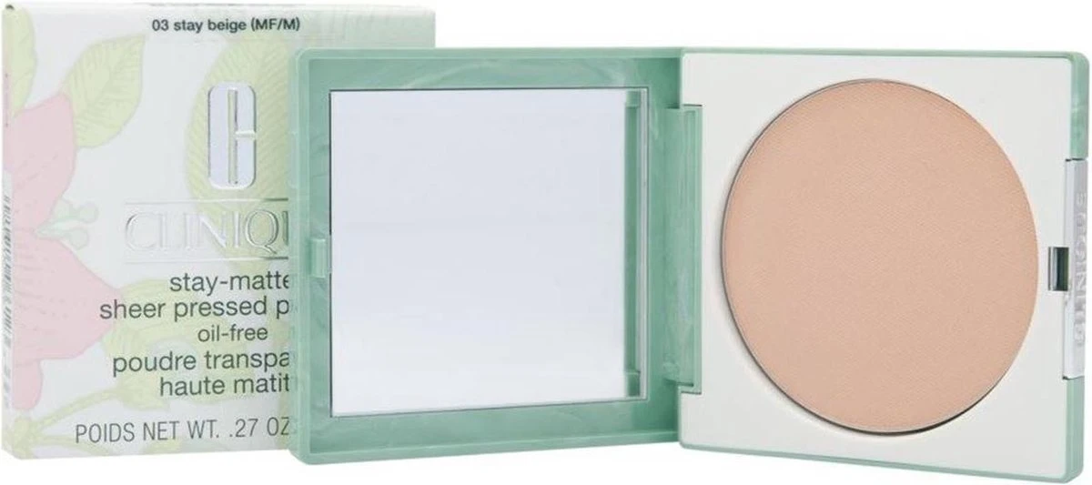 Clinique Stay-Matte Sheer Pressed Powder - 03 Stay Beige - 7,6 G 4 Clinique Stay-Matte Sheer Pressed Powder - 03 Stay Beige - 7,6 G - Afbeelding 4