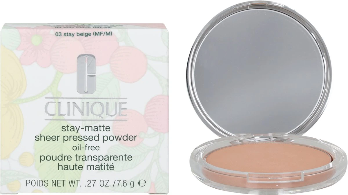 Clinique Stay-Matte Sheer Pressed Powder - 03 Stay Beige - 7,6 G 6 Clinique Stay-Matte Sheer Pressed Powder - 03 Stay Beige - 7,6 G - Afbeelding 6