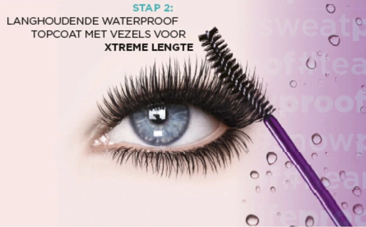 L'Oréal Paris False Lash Xfiber Xtreme Resist Mascara - Zwart - Waterproof 5 L'Oréal Paris False Lash Xfiber Xtreme Resist Mascara - Zwart - Waterproof - Afbeelding 5
