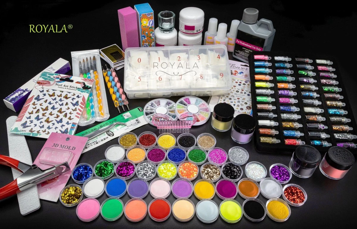 Royala - Acrylnagels Starters Pakket Large|L| 125 Delig | 94 Colors | Acryl Nagels Set | Acryl Starter Kit | Nail Art Pakket | 500 Franse Nageltips | Manicure Set Voor Nail Art Kit | Nagel Decoratie | Acryl Poeder | Acryl Vloeistof | Monomeer 1 Royala - Acrylnagels Starters Pakket Large|L| 125 Delig | 94 Colors | Acryl Nagels Set | Acryl Starter Kit | Nail Art Pakket | 500 Franse Nageltips | Manicure Set Voor Nail Art Kit | Nagel Decoratie | Acryl Poeder | Acryl Vloeistof | Monomeer