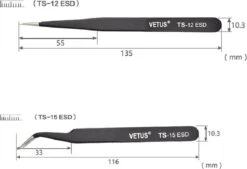 Vetus - Wimper Pincet ESD-15 - Zwart - Tweezer - Pincet - Wimperextensions 8 Vetus - Wimper Pincet ESD-15 - Zwart - Tweezer - Pincet - Wimperextensions -Cosmetisch Kortingswinkel 1200x822 5