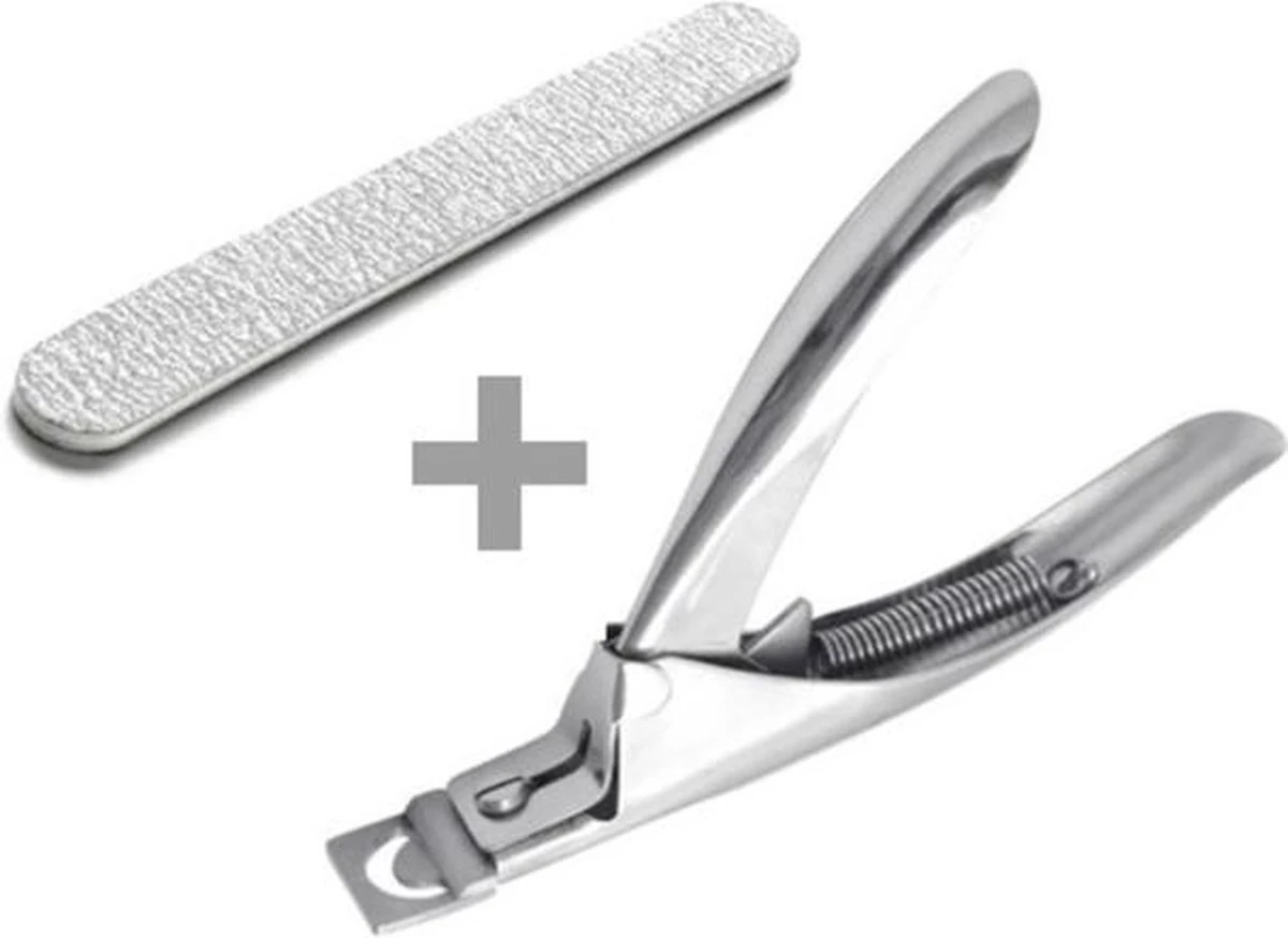 Merkloos Nageltip Knipper RVS + Nagelvijl Zebra Recht 100/180 - Kunstnagel Knipper 1 Merkloos Nageltip Knipper RVS + Nagelvijl Zebra Recht 100/180 - Kunstnagel Knipper