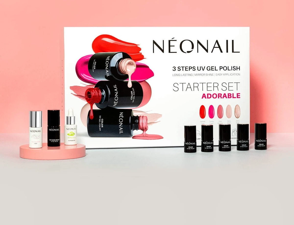 NEONAIL Adorable Starterset Gelnagels | Voor Beginners En Gevorderden | Step By Step | Soak Off | Gellak | Gelpolish 1 NEONAIL Adorable Starterset Gelnagels | Voor Beginners En Gevorderden | Step By Step | Soak Off | Gellak | Gelpolish
