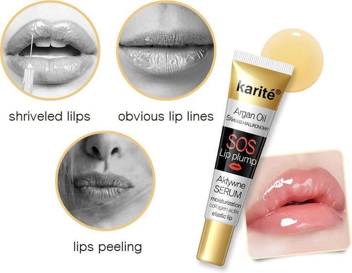 Karité SOS Lip Plumping Gloss - Lip Plumper - Vollere Lippen - Collageen - Argan Olie - Gehydrateerde Lippen - Lipgloss 4 Karité SOS Lip Plumping Gloss - Lip Plumper - Vollere Lippen - Collageen - Argan Olie - Gehydrateerde Lippen - Lipgloss - Afbeelding 4