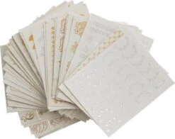 GUAPÀ - Nail Art Nagel Sjabloon Stickers 42 Vellen - Zelfklevende Nagelstickers & Nageldecoratie 3D Goud En Zilver 17 GUAPÀ - Nail Art Nagel Sjabloon Stickers 42 Vellen - Zelfklevende Nagelstickers & Nageldecoratie 3D Goud En Zilver -Cosmetisch Kortingswinkel 1200x951