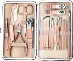 Merkloos Professionele Manicure Set & Pedicureset – Nagelset – Behandeling Nagels En Huid - 18delig