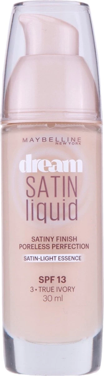 Maybelline Dream Satin Liquid Foundation - 03 True Ivory 13 Maybelline Dream Satin Liquid Foundation - 03 True Ivory - Afbeelding 13