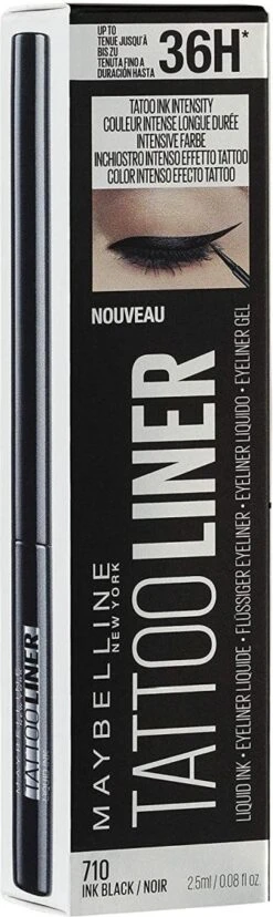 Maybelline New York Tattoo Studio Tattoo Liner - Liquid Ink - 710 Inked Black – Zwart - Ultra Langhoudende Liquid Eyeliner -Cosmetisch Kortingswinkel 358x1200 10