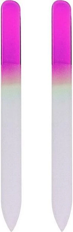 Glazen Nagelvijl Roze - 2 Stuks - Glasvijl – Manicure - ODaani