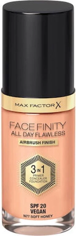 Max Factor Facefinity All Day Flawless 3-in-1 Liquid Foundation - 077 Soft Honey 23 Max Factor Facefinity All Day Flawless 3-in-1 Liquid Foundation - 077 Soft Honey -Cosmetisch Kortingswinkel 387x1200