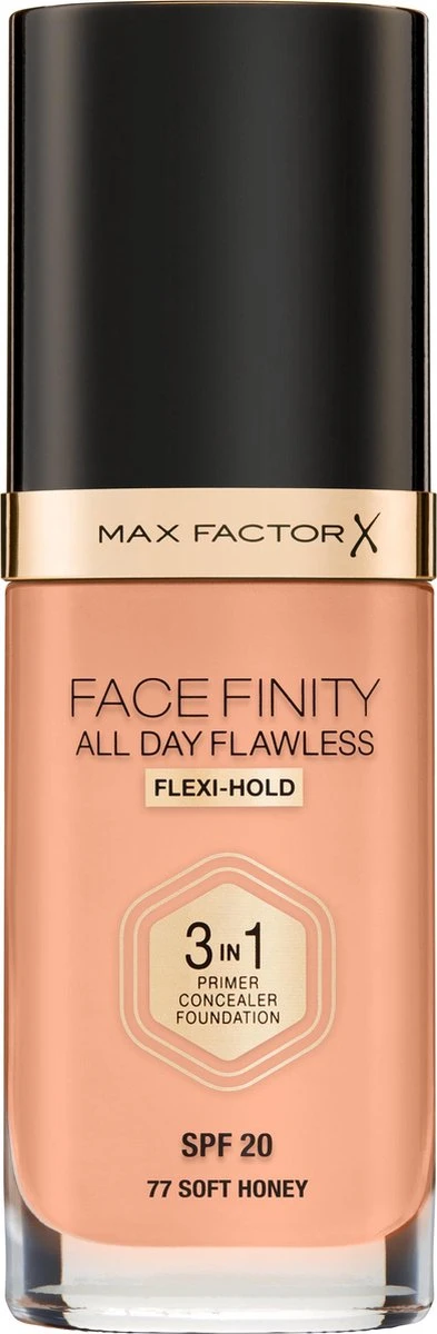 Max Factor Facefinity All Day Flawless 3-in-1 Liquid Foundation - 077 Soft Honey 1 Max Factor Facefinity All Day Flawless 3-in-1 Liquid Foundation - 077 Soft Honey
