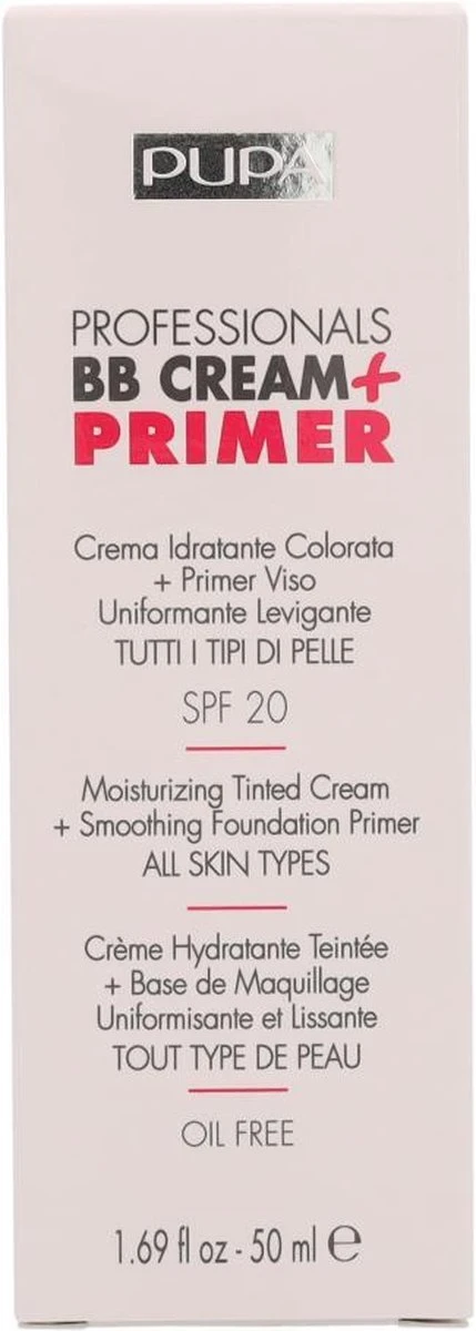 Pupa Milano Professionals BB Cream + Primer - Nude 001 17 Pupa Milano Professionals BB Cream + Primer - Nude 001 - Afbeelding 17