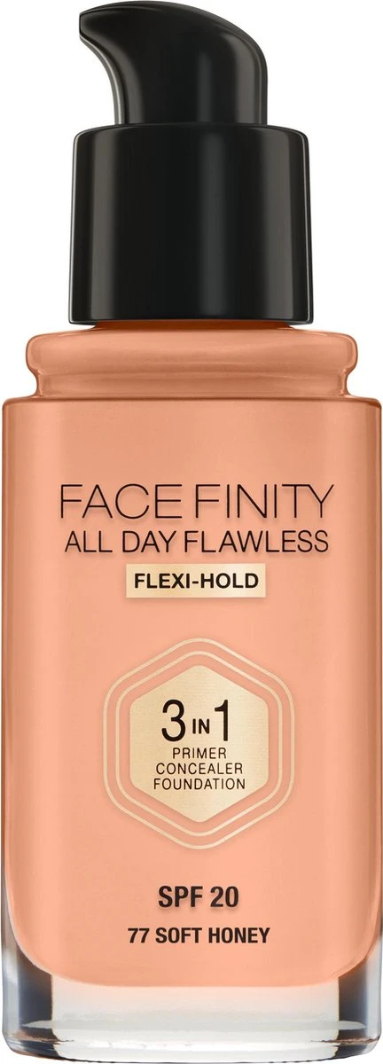 Max Factor Facefinity All Day Flawless 3-in-1 Liquid Foundation - 077 Soft Honey 2 Max Factor Facefinity All Day Flawless 3-in-1 Liquid Foundation - 077 Soft Honey - Afbeelding 2