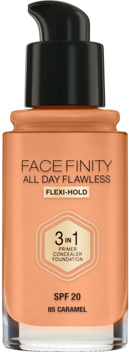 Max Factor Facefinity All Day Flawless 3-in-1 Liquid Foundation - 085 Caramel 7 Max Factor Facefinity All Day Flawless 3-in-1 Liquid Foundation - 085 Caramel - Afbeelding 7