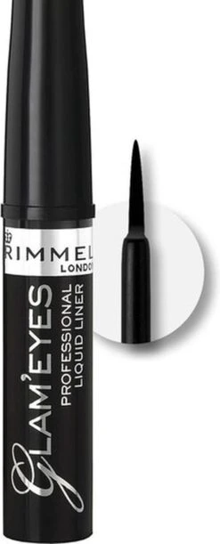 Rimmel London Glam'Eyes Professional Liquid Eyeliner - 001 Black Glamour -Cosmetisch Kortingswinkel 485x1200 5