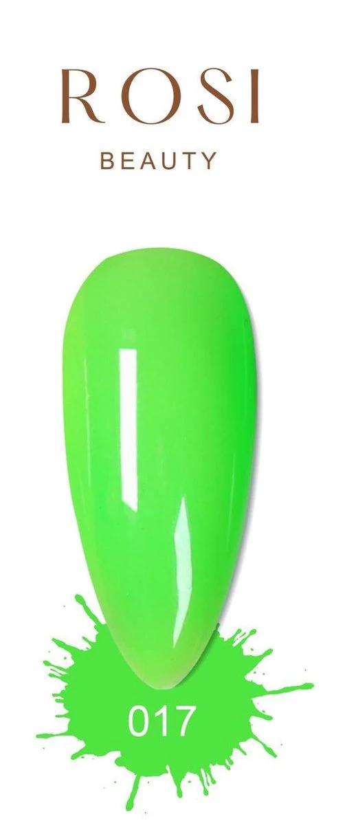 ROSI Beauty Gelpolish - Gel Nagellak - Gellak - 10 ML - UV & LED - Groen 017 Neon Green 2 ROSI Beauty Gelpolish - Gel Nagellak - Gellak - 10 ML - UV & LED - Groen 017 Neon Green - Afbeelding 2