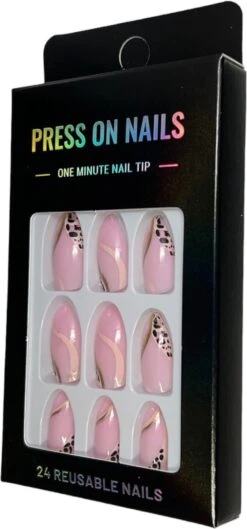 Merkloos Press On Nails - Nep Nagels - Roze Goud - Almond - Manicure - Plak Nagels - Kunstnagels Nailart - Zelfklevend -Cosmetisch Kortingswinkel 560x1200 1