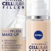 NIVEA Hyaluron Cellular Filler 3-in-1 Verzorgende Make-up #01 Licht (30 Ml), Hydraterende Foundation Met Hyaluron, Gezichtsmake-up