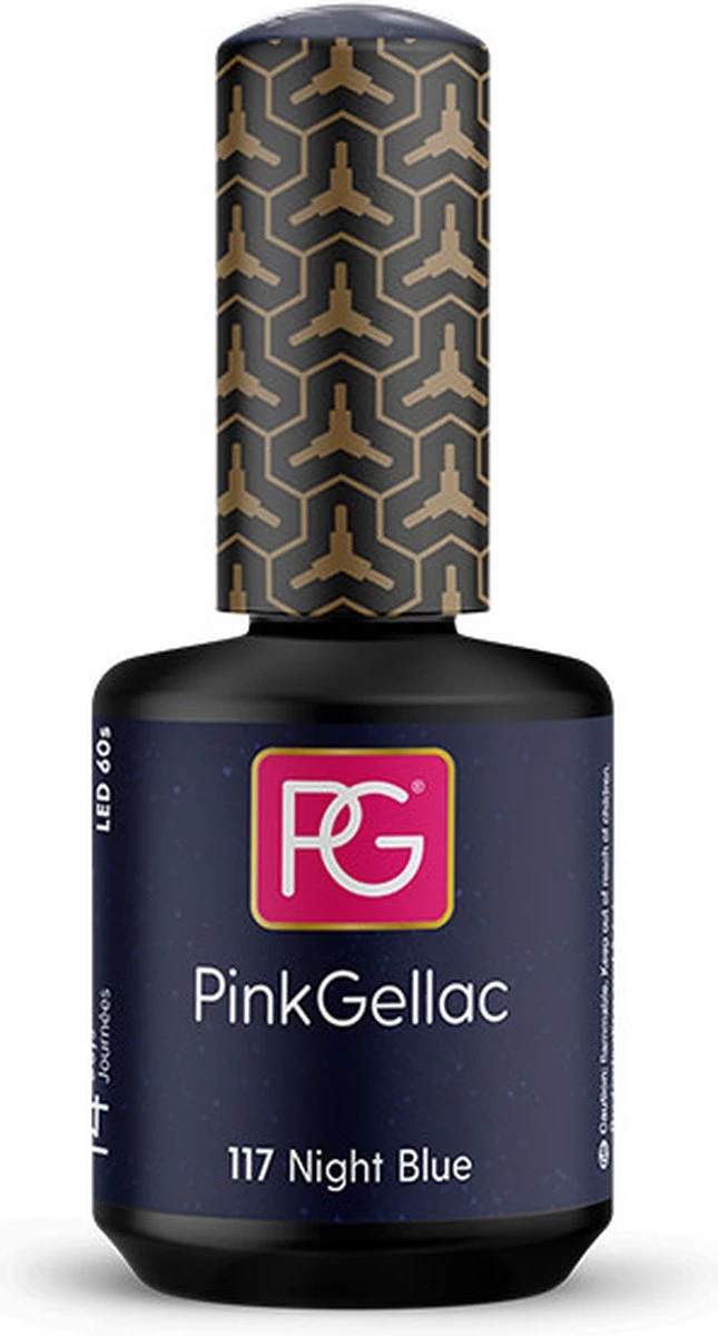 Pink Gellac - Night Blue - Gellak - Vegan - Blauw - Glitters - Glanzend - 15ml 4 Pink Gellac - Night Blue - Gellak - Vegan - Blauw - Glitters - Glanzend - 15ml - Afbeelding 4
