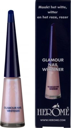 Herome Glamour Nail Whitener - Natural Nail Whitener Met Een Romige Parelmoerglans - Camoufleert Doffe Of Verkleurde Nagels - 10ml. -Cosmetisch Kortingswinkel 667x1200