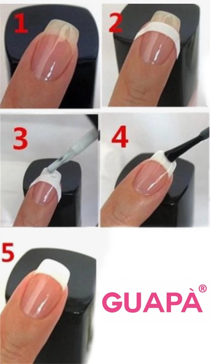 GUAPÀ® French Manicure Stickers | Tip Guides | Nagel Sjablonen | Smile Line Nagels | 5 X 51 Nagelstickers 2 GUAPÀ® French Manicure Stickers | Tip Guides | Nagel Sjablonen | Smile Line Nagels | 5 X 51 Nagelstickers - Afbeelding 2