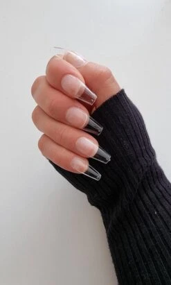 Gel Tips Nail Extension Full Cover Medium Coffin Ballerina False Tips Pre Shaped Nails Nepnagels 240ps Fake Nails- Plaknagels Met Lijm - Nageltips Transparant / Clear Tips + Nagellijm -Cosmetisch Kortingswinkel 722x1200