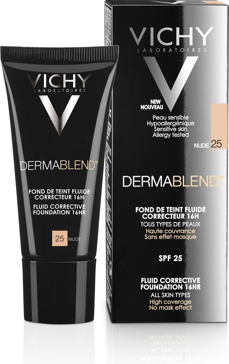 Vichy Dermablend Foundation - Nude 25 - 30ML - Hoge Dekking 2 Vichy Dermablend Foundation - Nude 25 - 30ML - Hoge Dekking - Afbeelding 2