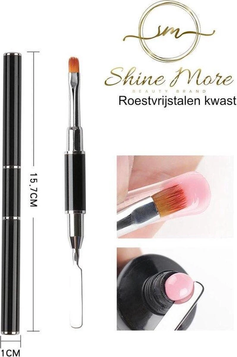 Shinemore ® Poly Gel Kit - Gellak Starters Pakket Incl. UV Nageldroger - 3 Kleuren Polygel - Nageltips - Top & Base Coat - Nageldroger - Poly Acryl Nagels - Polygel Set - White Glitter , Pink Glitter , Blue Glitter 6 Shinemore ® Poly Gel Kit - Gellak Starters Pakket Incl. UV Nageldroger - 3 Kleuren Polygel - Nageltips - Top & Base Coat - Nageldroger - Poly Acryl Nagels - Polygel Set - White Glitter , Pink Glitter , Blue Glitter - Afbeelding 6