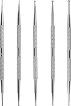 YUBBI™ 5 Delige Nail Art Dotting Tool Set - Nagellak Acryl Penselen - Dubbelzijdig - RVS - 10 Maten