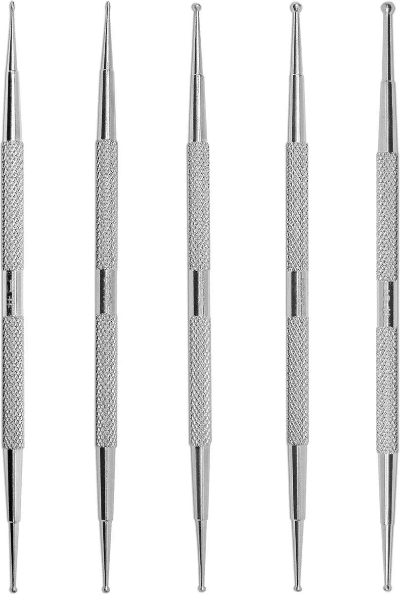 YUBBI™ 5 Delige Nail Art Dotting Tool Set - Nagellak Acryl Penselen - Dubbelzijdig - RVS - 10 Maten 1 YUBBI™ 5 Delige Nail Art Dotting Tool Set - Nagellak Acryl Penselen - Dubbelzijdig - RVS - 10 Maten