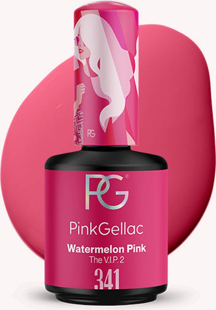 Pink Gellac - Watermelon Pink - Gellak - Vegan - Roze - Glanzend - 15ml 1 Pink Gellac - Watermelon Pink - Gellak - Vegan - Roze - Glanzend - 15ml