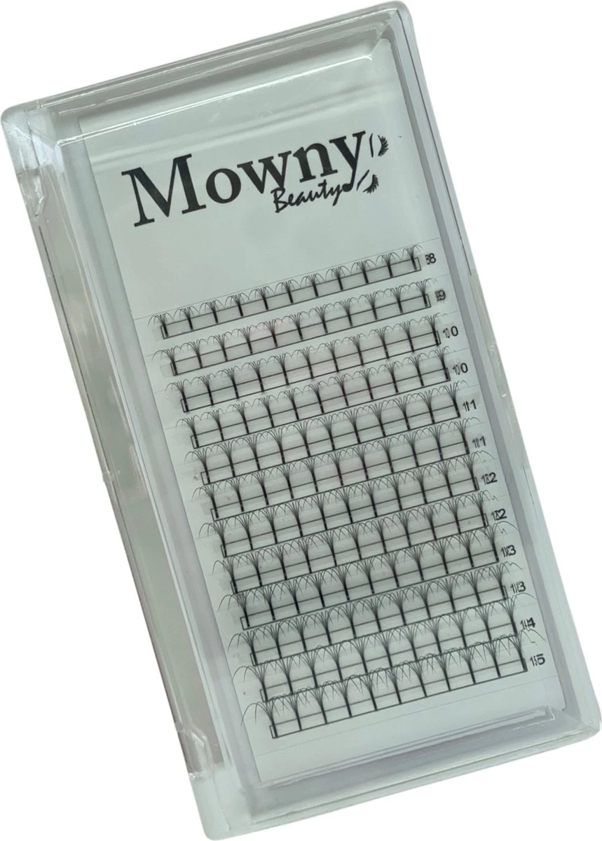 Mowny Beauty - Wimperextensions - 5D Premade Fans - Mix Tray 0,07mm D-krul - Natuurlijke Wimperextensions - Russisch Volume 1 Mowny Beauty - Wimperextensions - 5D Premade Fans - Mix Tray 0,07mm D-krul - Natuurlijke Wimperextensions - Russisch Volume