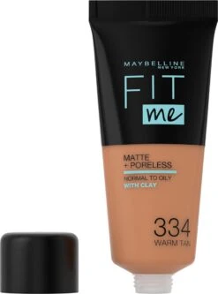 Maybelline Fit Me Matte & Poreless Foundation - 334 Warm Tan 18 Maybelline Fit Me Matte & Poreless Foundation - 334 Warm Tan -Cosmetisch Kortingswinkel 891x1200 2